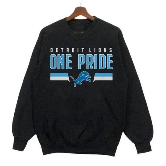Detroit Lions One Pride Sweatshirt Retro NFL Crewneck Football Fan Gift 79 - Picture 1 of 5